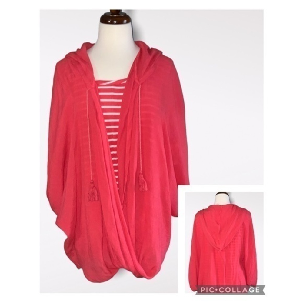 New York & Co 2Pc Lightweight Oversized Hoodie & Sleeveless Striped Tank Top XL